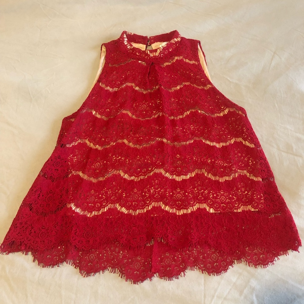 Red lace top